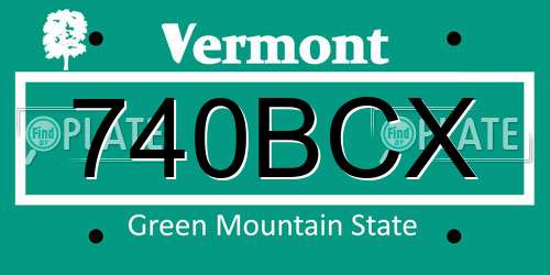 740BCX Vermont License Plate