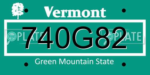 740G82 Vermont License Plate