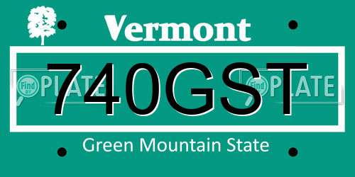 740GST Vermont License Plate