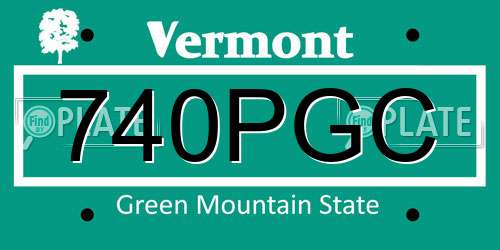 740PGC Vermont License Plate