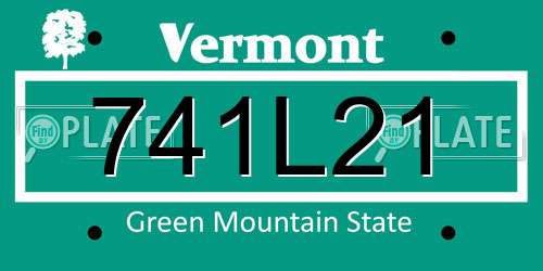 741L21 Vermont License Plate