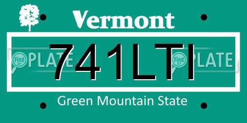 741LTI Vermont License Plate