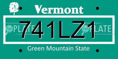 741LZ1 Vermont License Plate