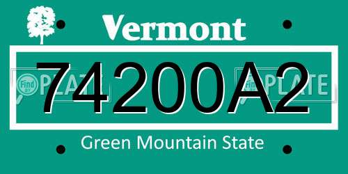 74200A2 Vermont License Plate