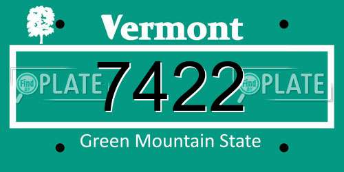 7422 Vermont License Plate