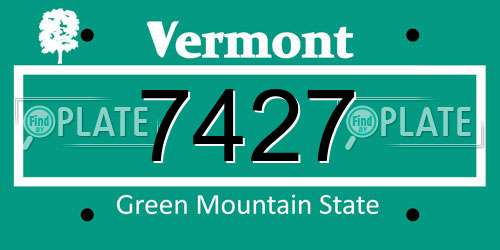 7427 Vermont License Plate