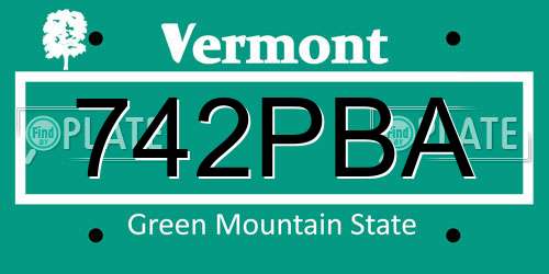 742PBA Vermont License Plate