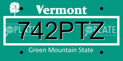 742PTZ Vermont License Plate