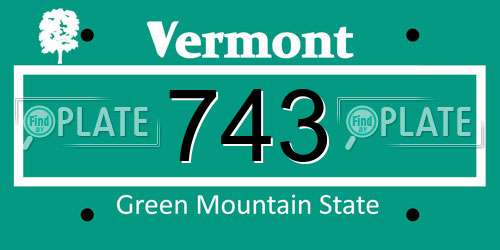 743 Vermont License Plate