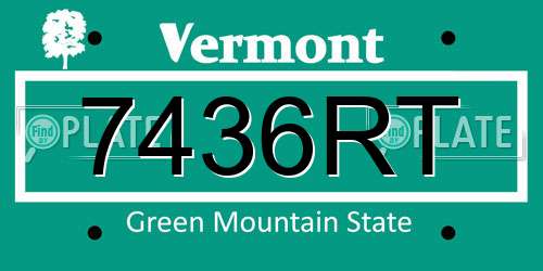 7436RT Vermont License Plate