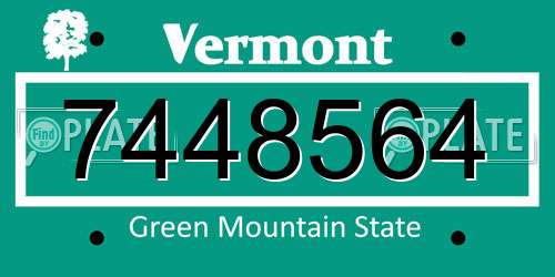 7448564 Vermont License Plate