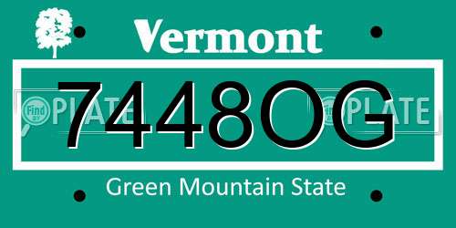 7448OG Vermont License Plate