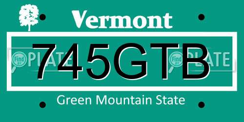 745GTB Vermont License Plate