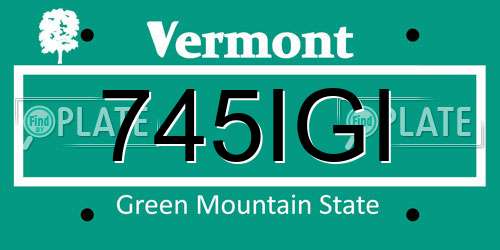 745IGI Vermont License Plate