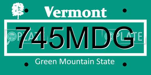 745MDG Vermont License Plate
