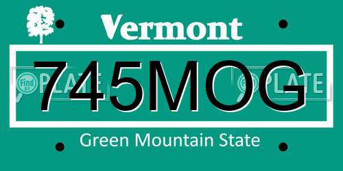 745MOG Vermont License Plate