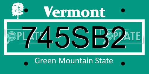 745SB2 Vermont License Plate