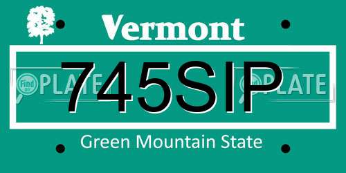 745SIP Vermont License Plate