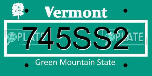 745SS2 Vermont License Plate