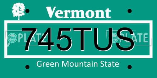 745TUS Vermont License Plate