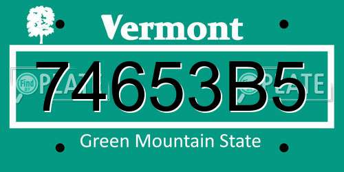 74653B5 Vermont License Plate