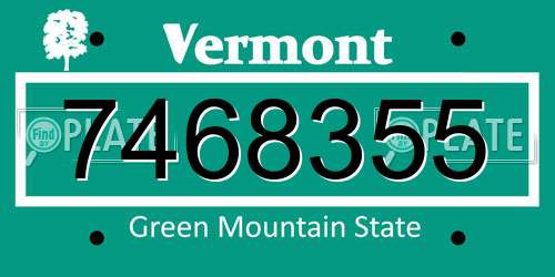 7468355 Vermont License Plate