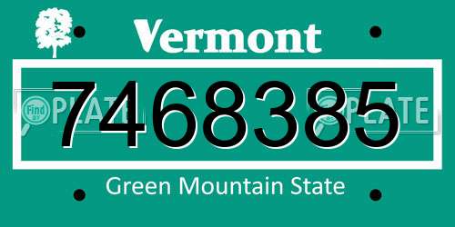 7468385 Vermont License Plate