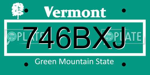 746BXJ Vermont License Plate