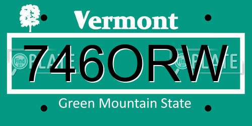 746ORW Vermont License Plate