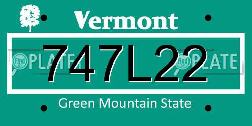 747L22 Vermont License Plate