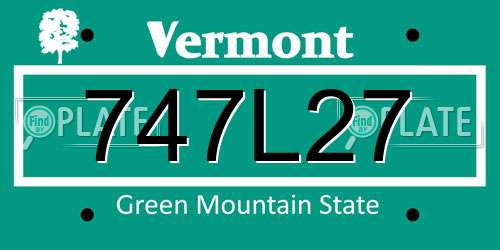747L27 Vermont License Plate