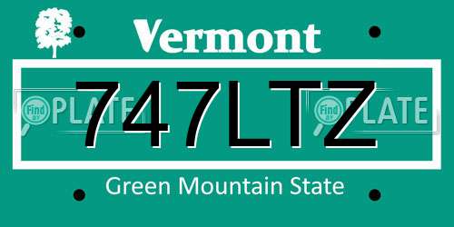 747LTZ Vermont License Plate
