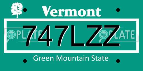 747LZZ Vermont License Plate