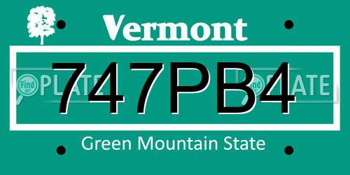 747PB4 Vermont License Plate