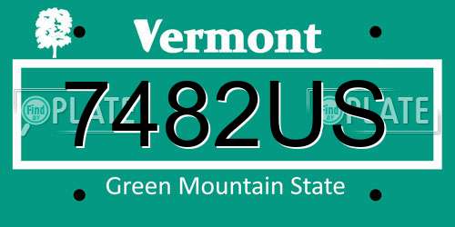 7482US Vermont License Plate