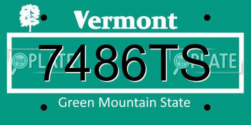 7486TS Vermont License Plate