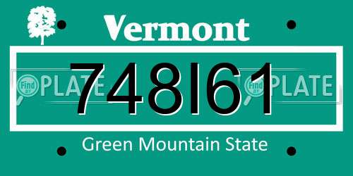 748I61 Vermont License Plate