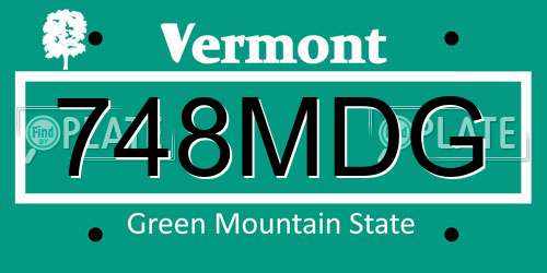 748MDG Vermont License Plate