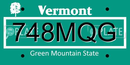 748MQG Vermont License Plate