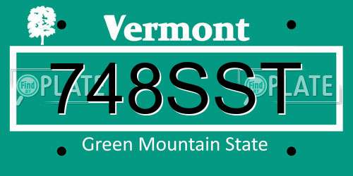 748SST Vermont License Plate