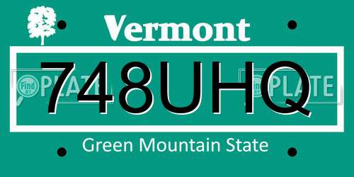 748UHQ Vermont License Plate