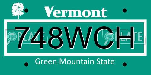 748WCH Vermont License Plate