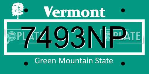 7493NP Vermont License Plate