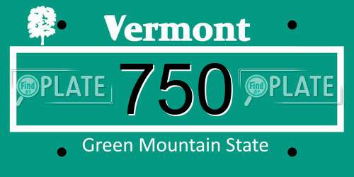 750 Vermont License Plate