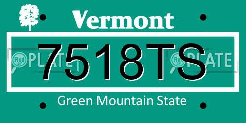 7518TS Vermont License Plate