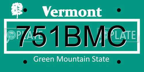 751BMC Vermont License Plate