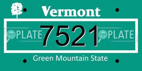 7521 Vermont License Plate