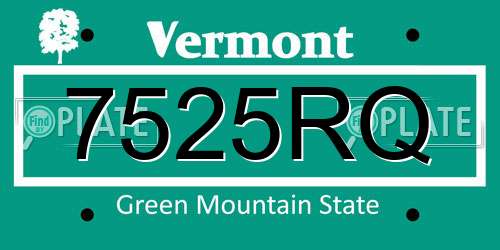 7525RQ Vermont License Plate