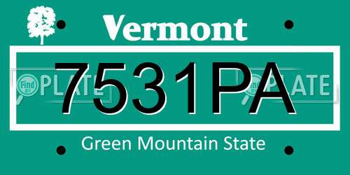 7531PA Vermont License Plate