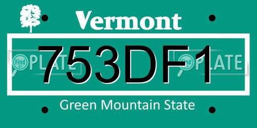 753DF1 Vermont License Plate
